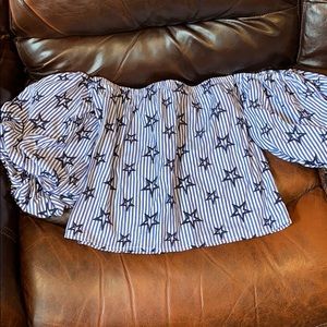 Stars and Stripes off the shoulder shirt